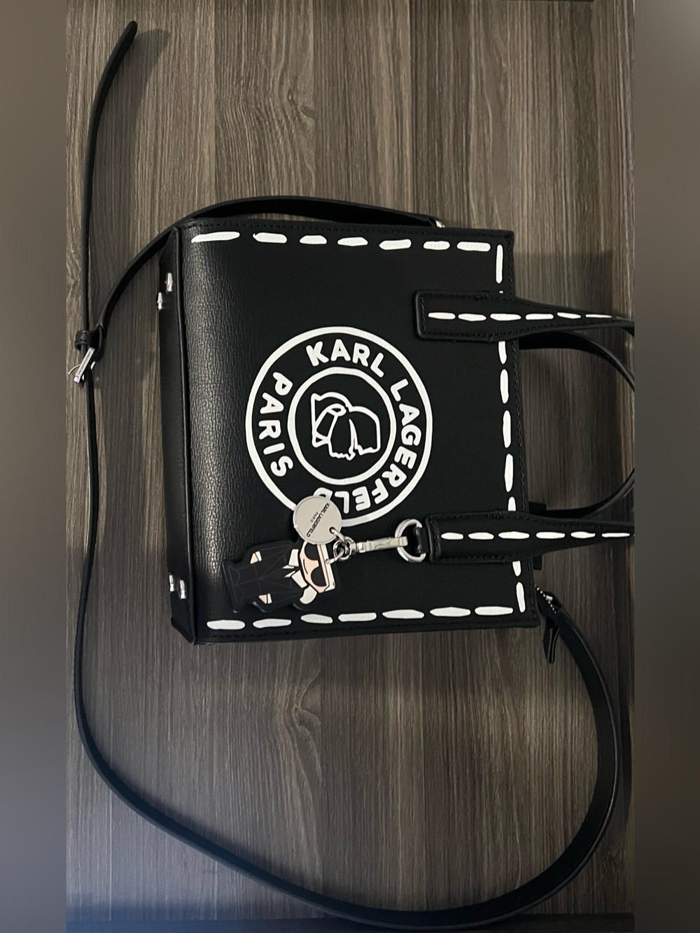 Karl Lagerfeld Black and White Logo Bag/Crossbody - Picture 2 of 7